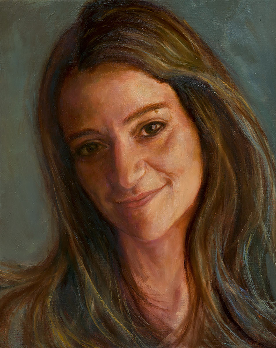BRUNA PARROT Oil portrait of Bruna Parrot Commission a fine art portrait painted by artist Elizabeth Reed for a wedding present for her parents.