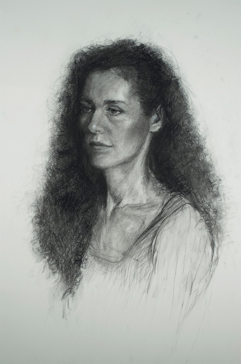 award winning charcoal and graphite portrait by artist Elizabeth Reed