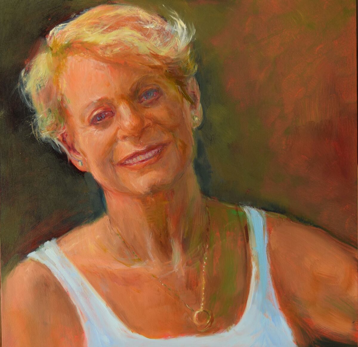 Self Portrait at 60 Self-Portrait-at-60-oil-painting-by-artist-Elizabeth-Reed