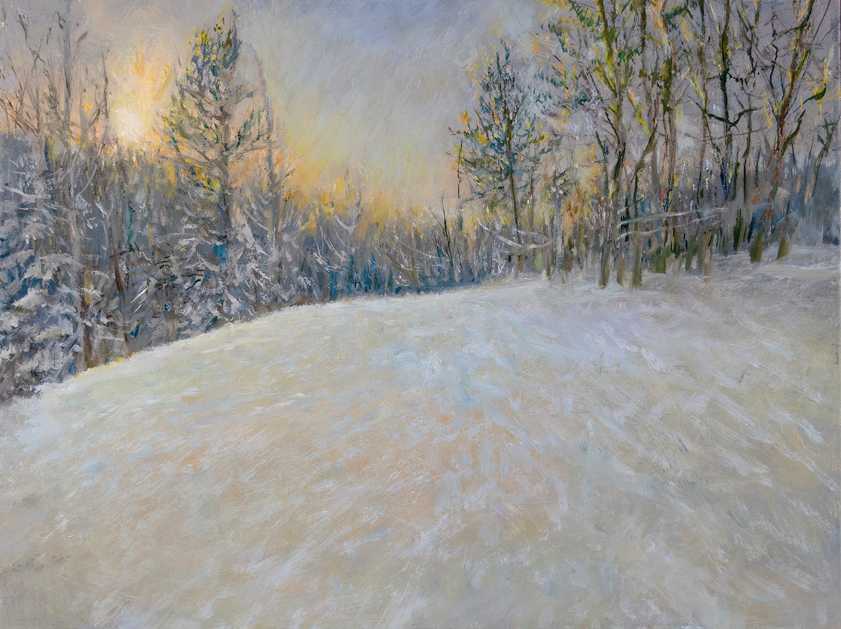 Windsong Sunrise Snow Abstraction new work from artist Elizabeth Reed