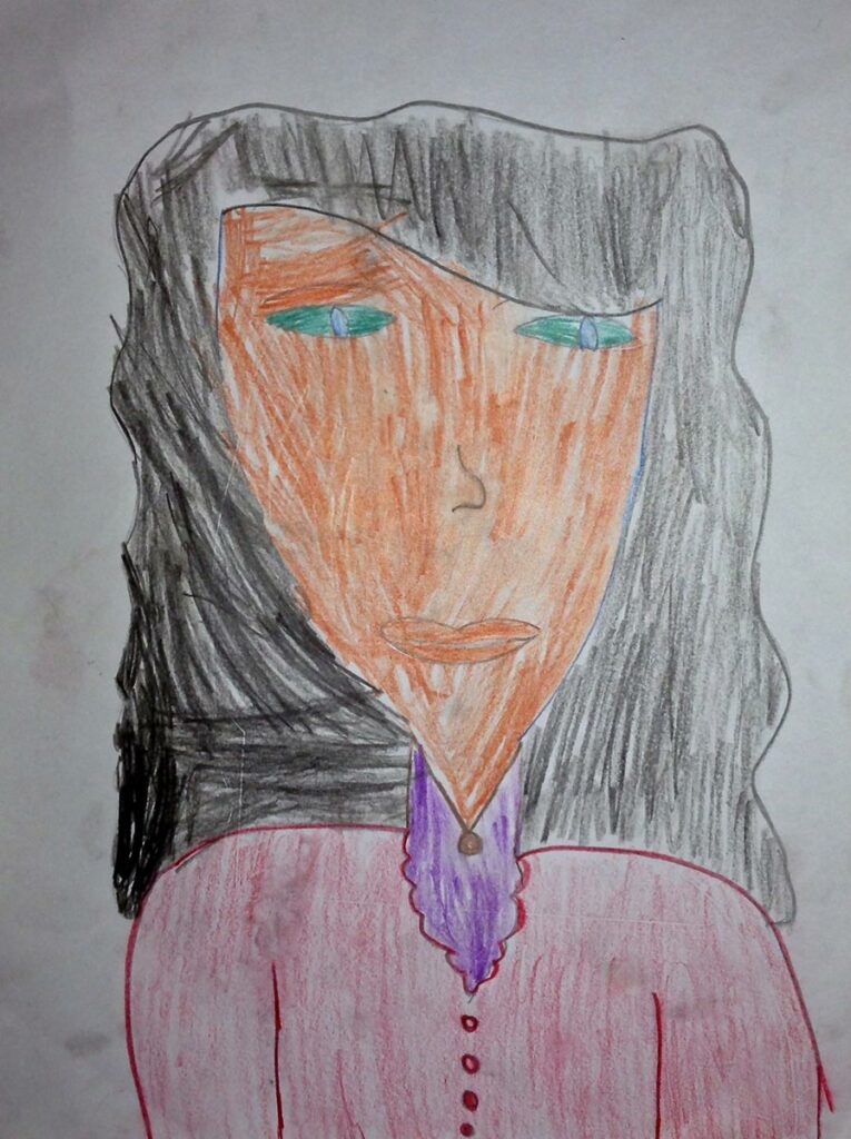 Drawing-by-a-young-honduran-girl-portrait-project-by-artist-Elizabeth-Reed
