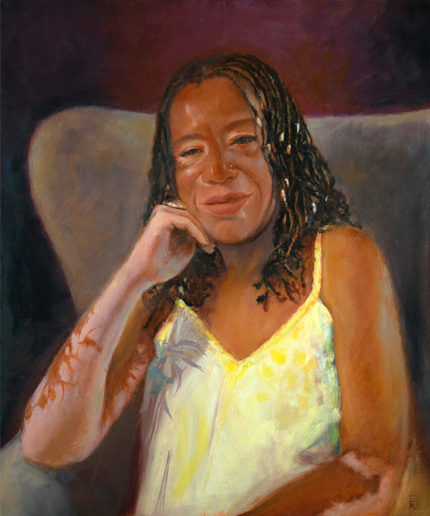 MICHELLE-BLAND-Oil-Portrait-by-artist-Elizabeth-Reed-FACeADE-Project-A portrait of diversity