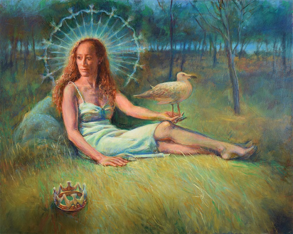 La-Madonna-del-Gabbiano-figurative-oil-painting-by-artist-Elizabeth-Reed