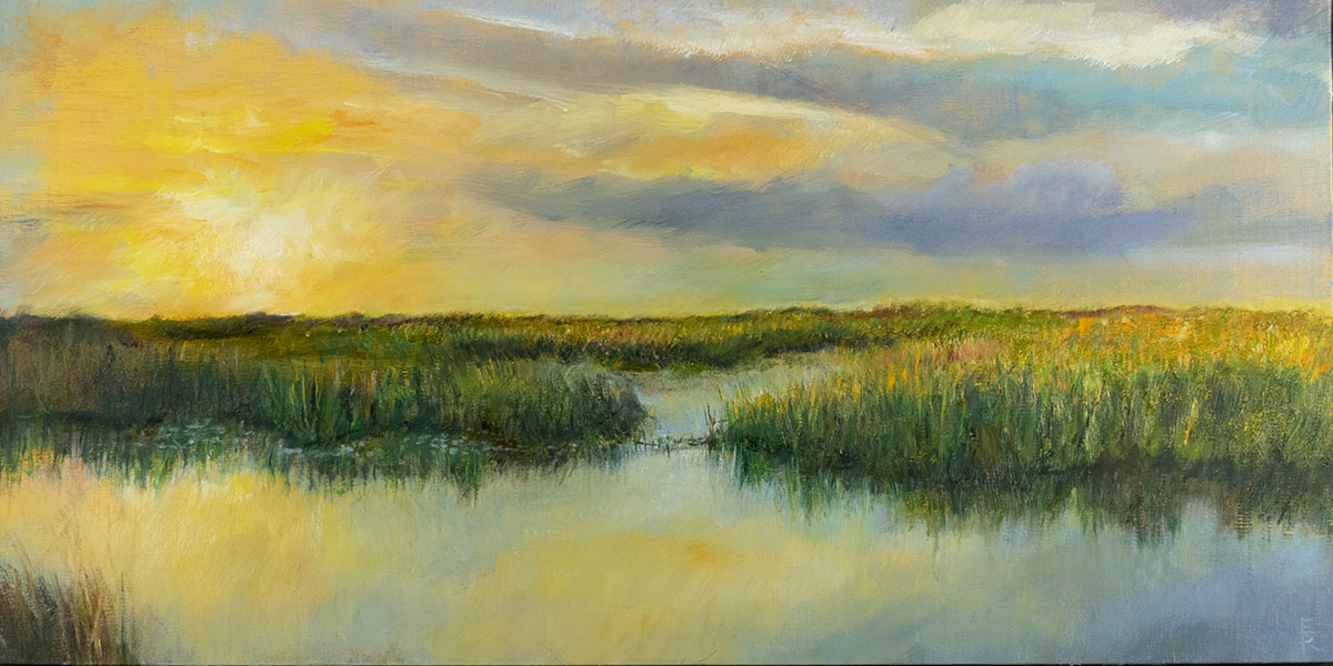 July 3rd oil painting of the Florida Everglades