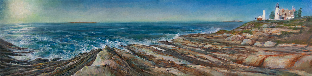 Pemaquid Point oil painting by artist Elizabeth Reed